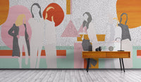 Artistic abstract people wallpaper print
