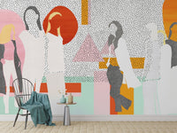 Neutral-toned modern silhouette wallpaper
