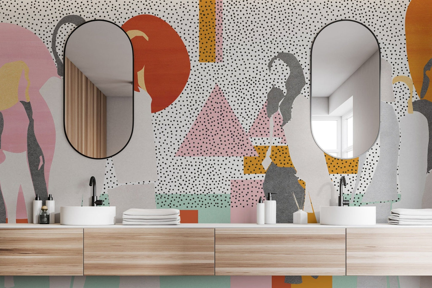 Modern silhouette wallpaper for interiors

