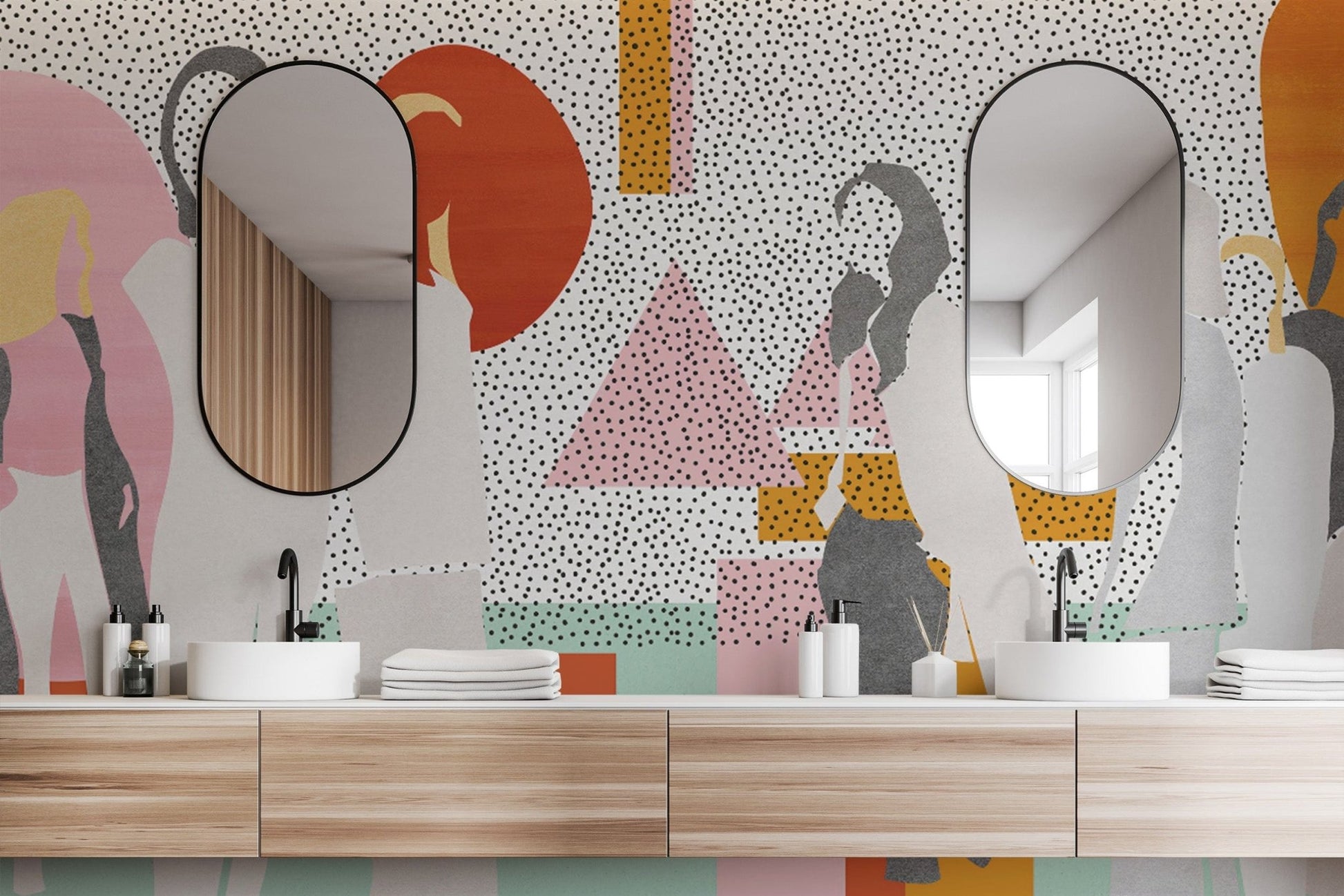 Modern silhouette wallpaper for interiors
