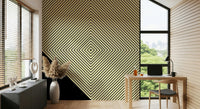 Eye-catching Abstract Monochrome Peak mural suitable for a creative modern space., GD6692