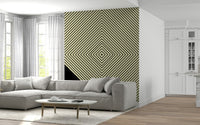 Abstract Monochrome Peak mural creating a central visual peak illusion., GD6692