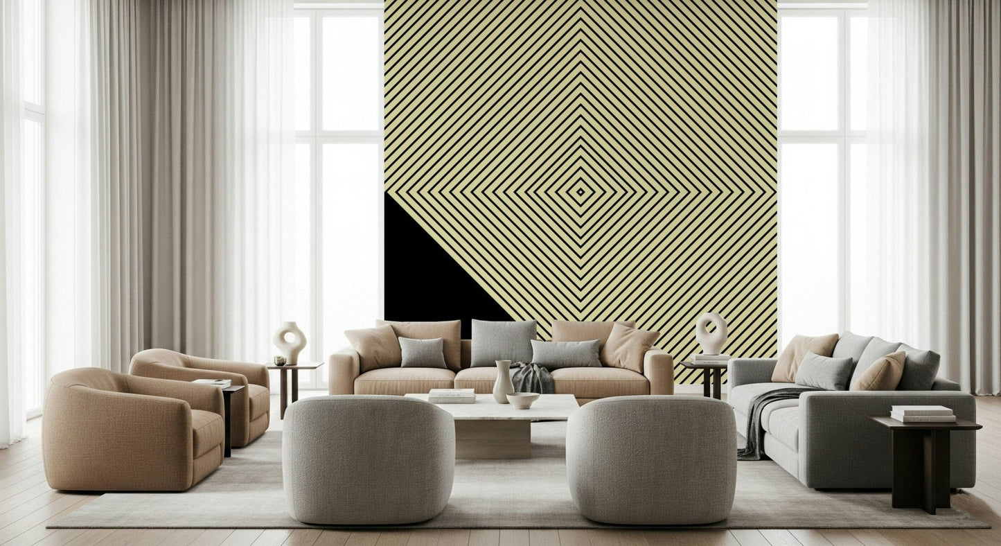 Contemporary accent Abstract Monochrome Peak wallpaper for a dramatic interior look., GD6692