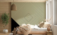 Hypnotic Abstract Monochrome Peak wallpaper for walls using a focused pattern., GD6692