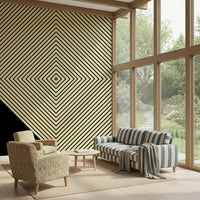 Symmetrical Abstract Monochrome Peak mural with an optical center point., GD6692