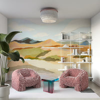 Abstract Mountain Vista Wall Mural with bold peaks

