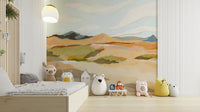 Statement wall mural with abstract mountain view

