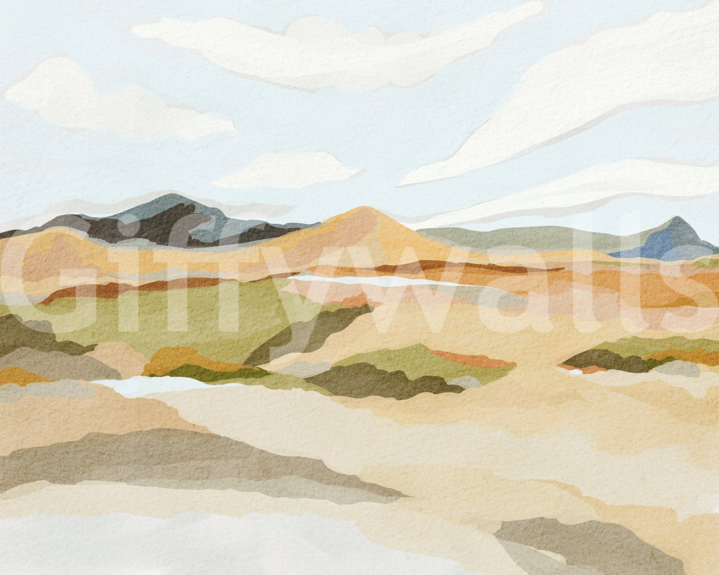 Abstract Mountain Vista Wall Mural