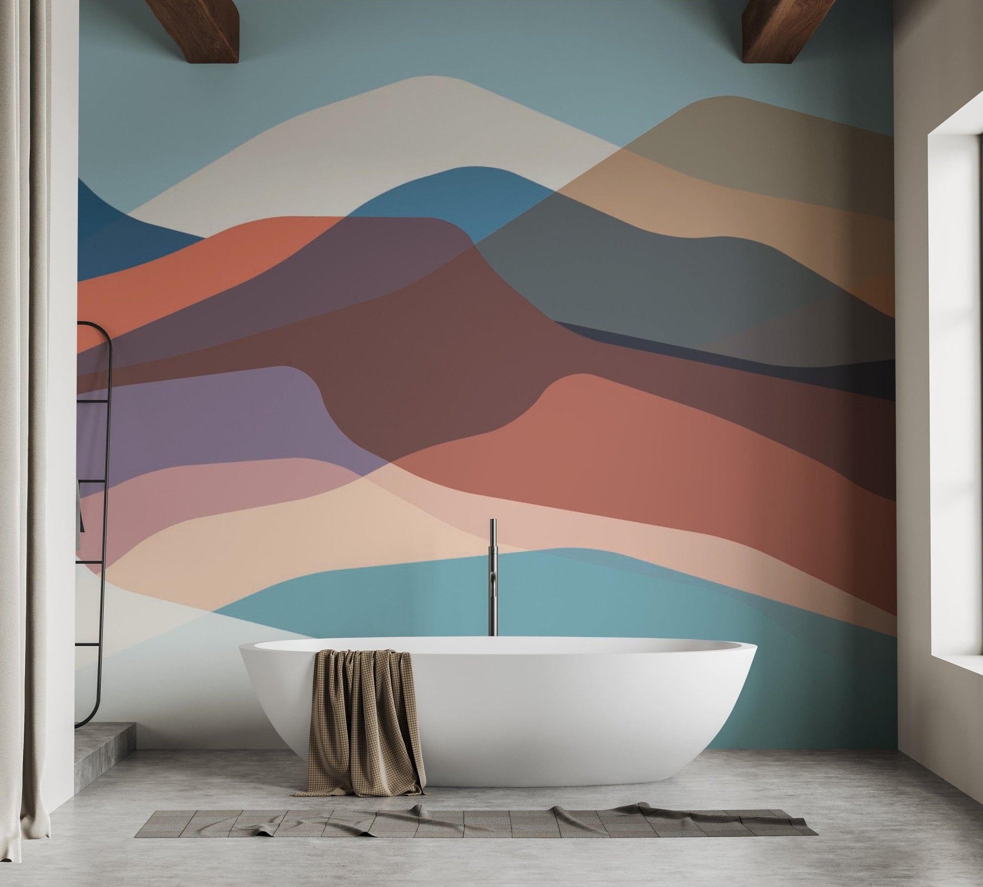 Abstract mountain view wallpaper design