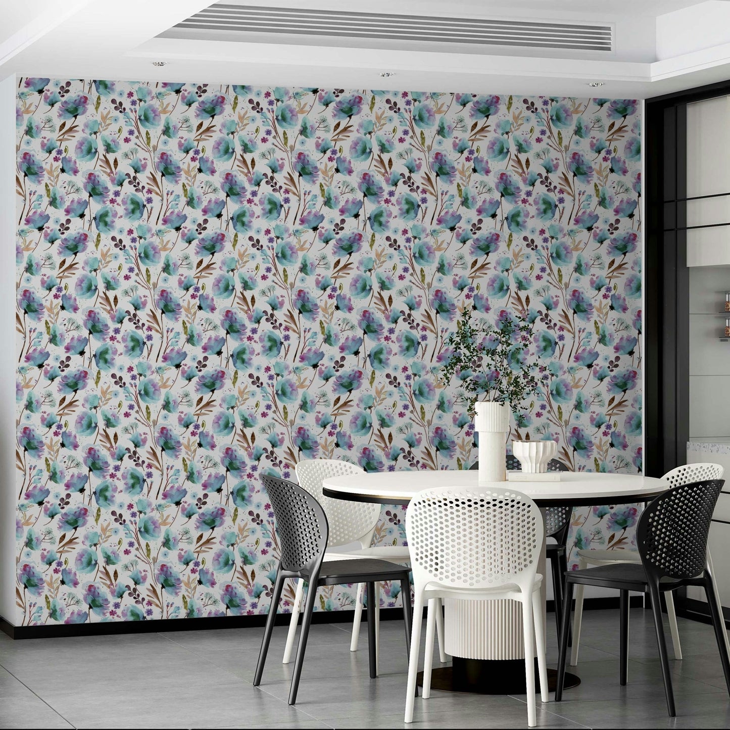 Gentle floral wall mural design

