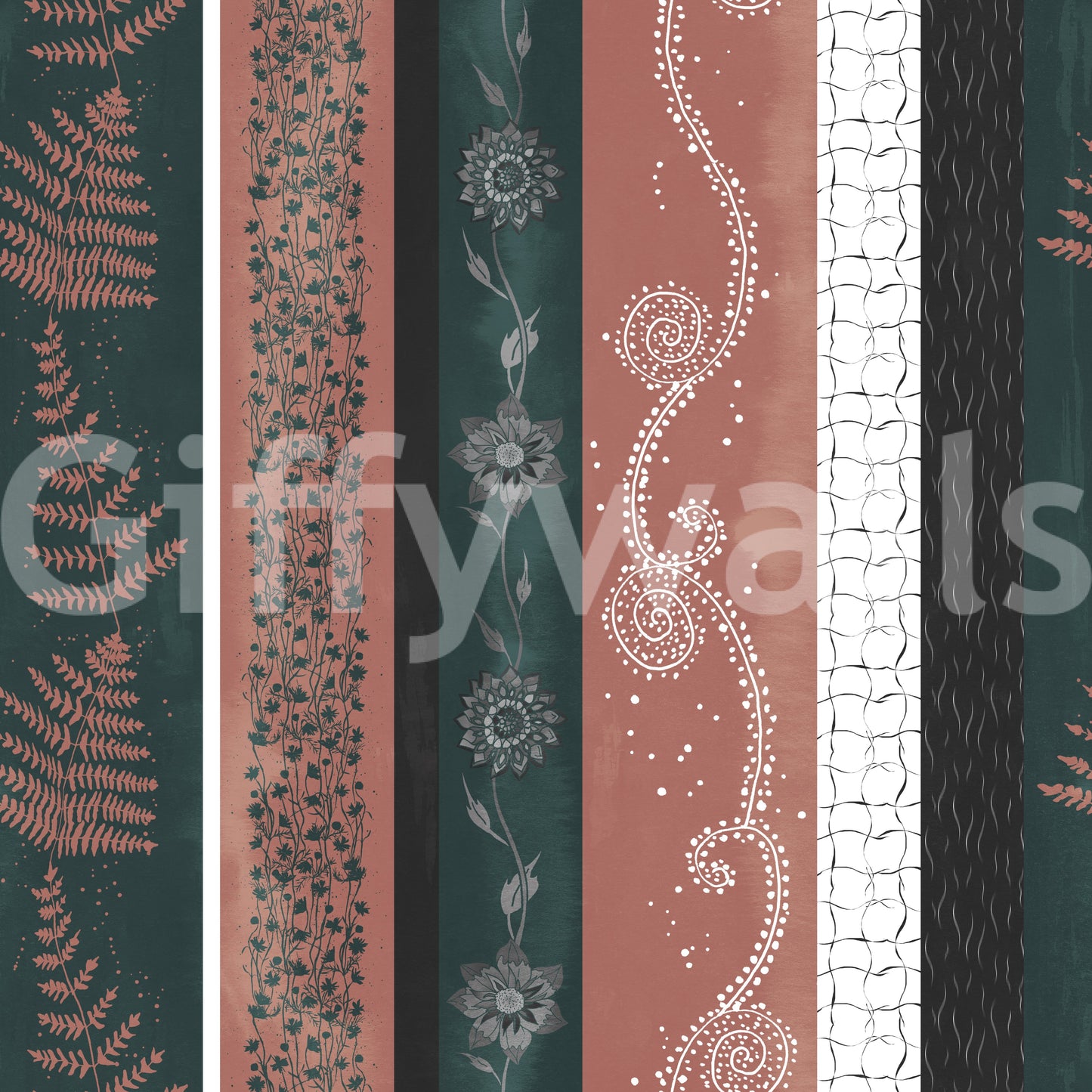 Unique striped wallpaper with a creative twist.

