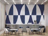 Contemporary Abstract Navy Wall Mural
