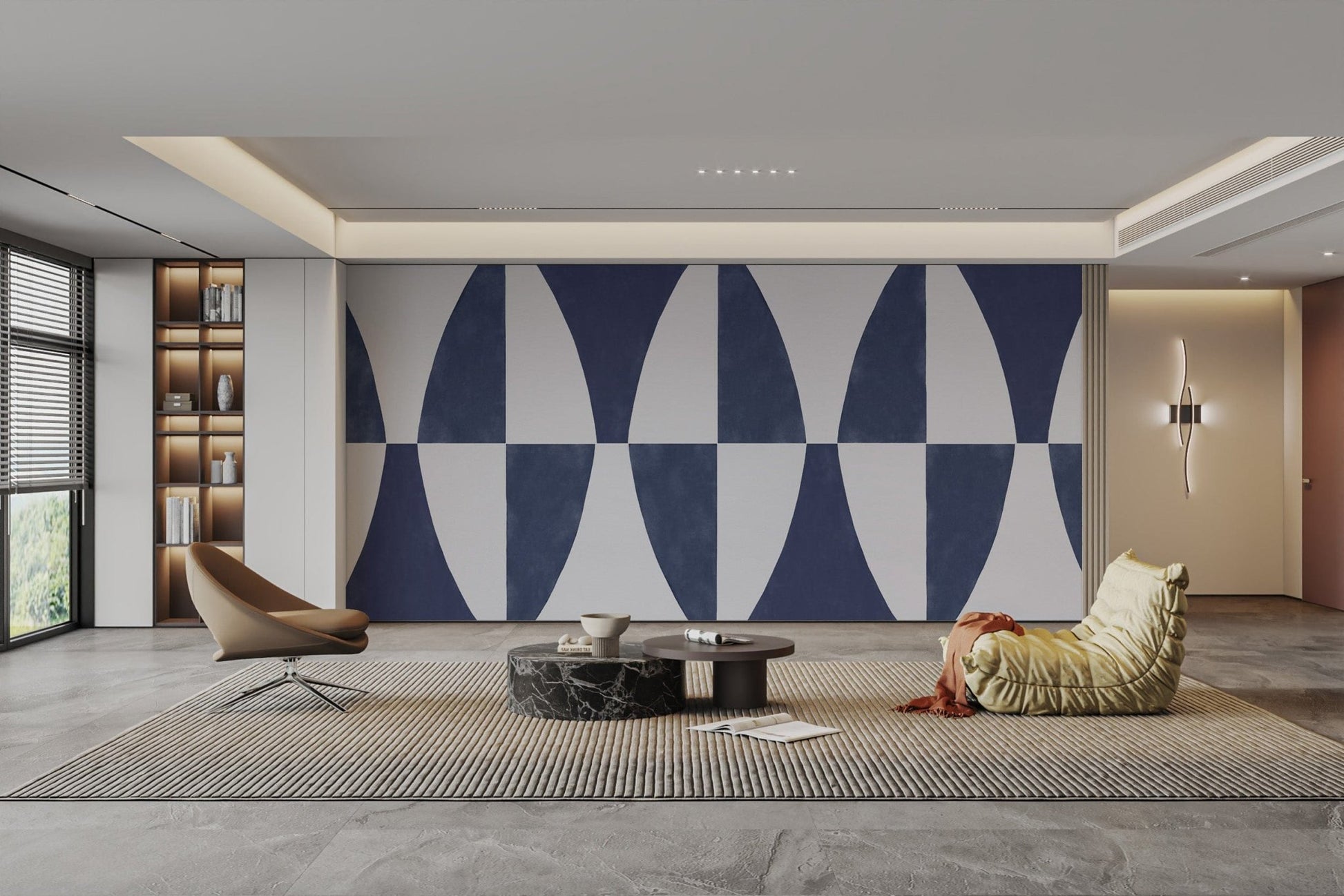 Minimalist Navy Abstract Pattern Wallpaper
