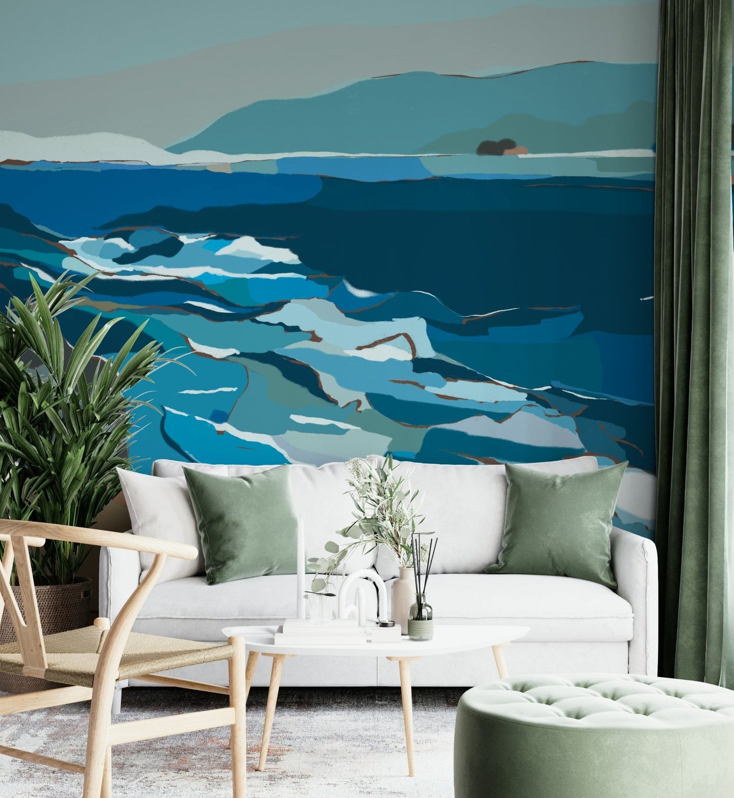 Wall mural featuring modern ocean interpretation

