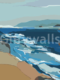Calm wallpaper mural for walls with blue tones

