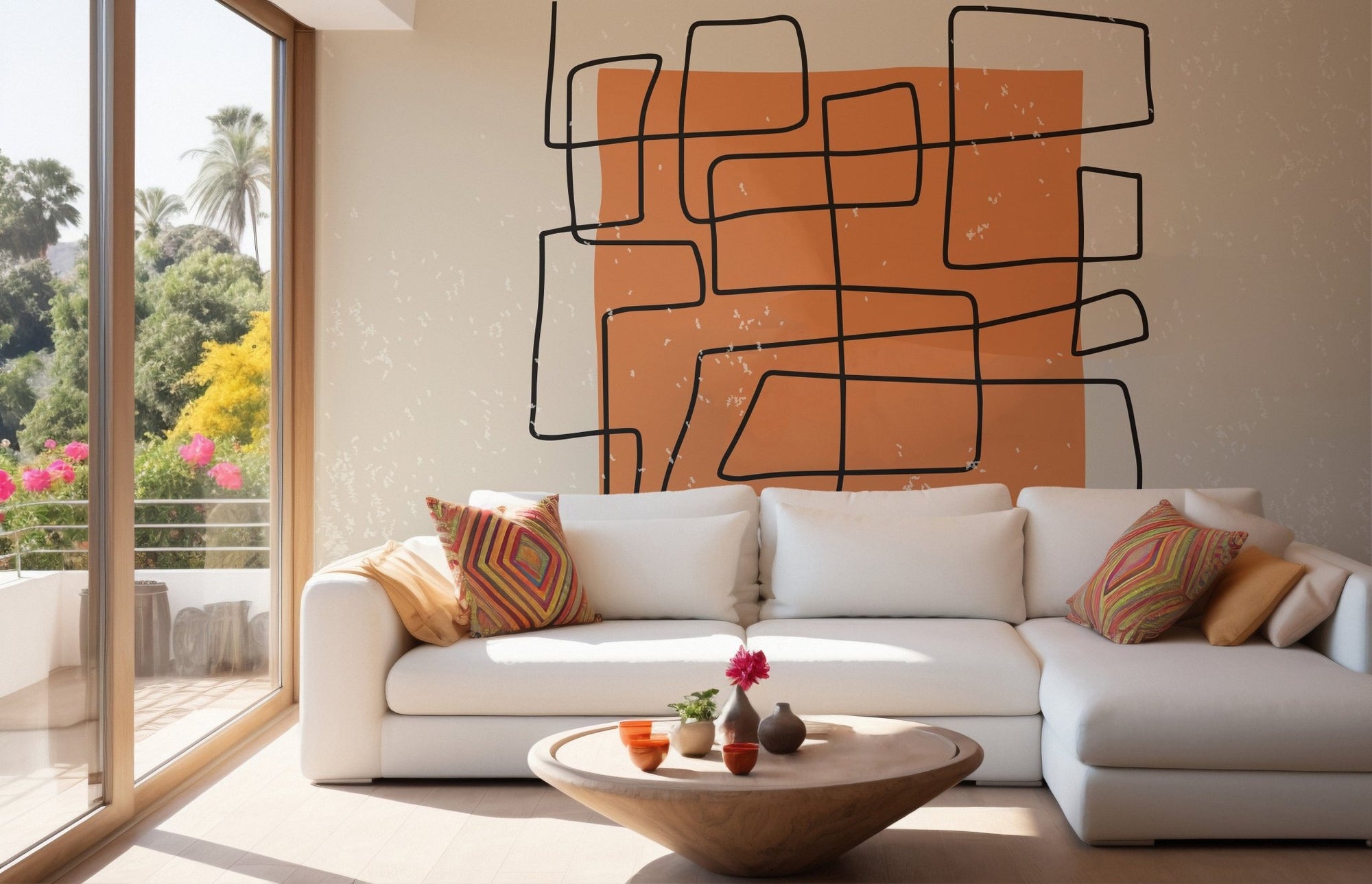 Abstract One Line Wallpaper Mural A265