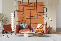 Abstract One Line Wallpaper Mural - Giffywalls