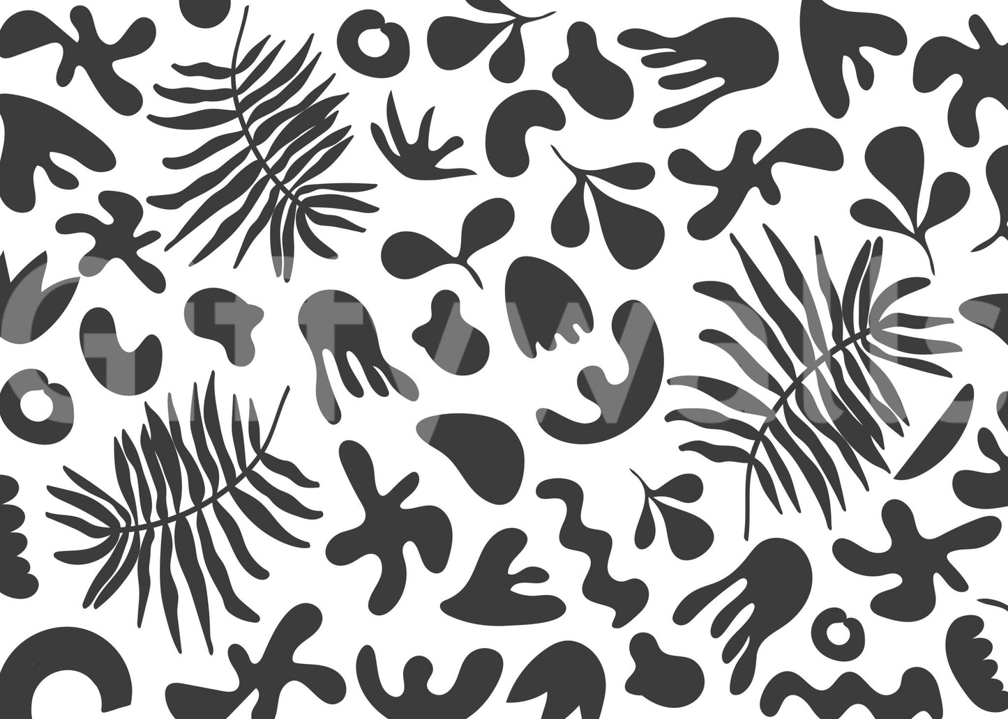 Clean scattered pattern in Organic Foliage wall mural with sharp detail