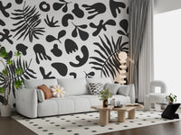 Graphic leaf repeat shown in Abstract Foliage wall mural artwork