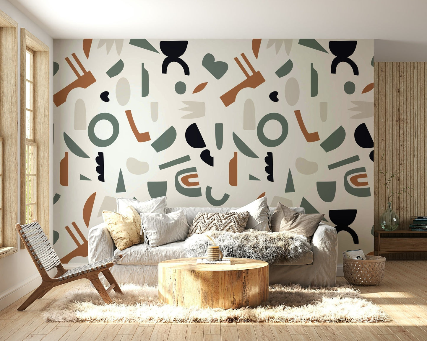 The design features a pattern of soft, organic shapes.