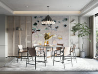 Abstract Painterly Botanicals wall mural on living room wall, GD1080
