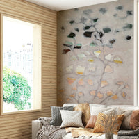 Close-up of painterly botanical mural texture, GD1080