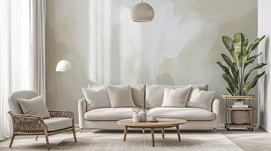 Subtle pastel wallpaper mural in earthy tones, B387