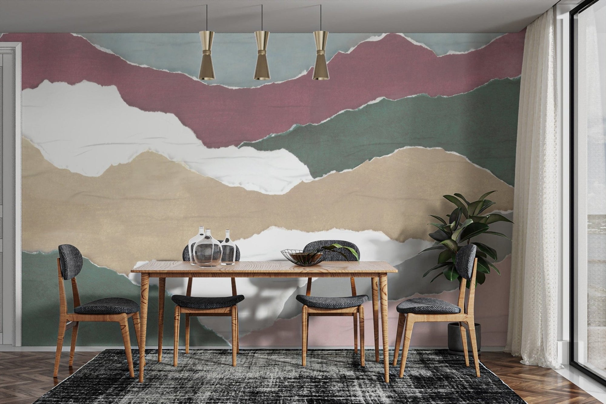 Abstract wallpaper with torn paper effect
 D237