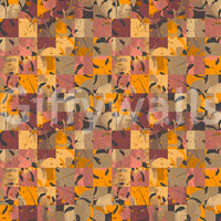 Corner of a hallway showcasing the bold Abstract Patchwork Wall Mural design.