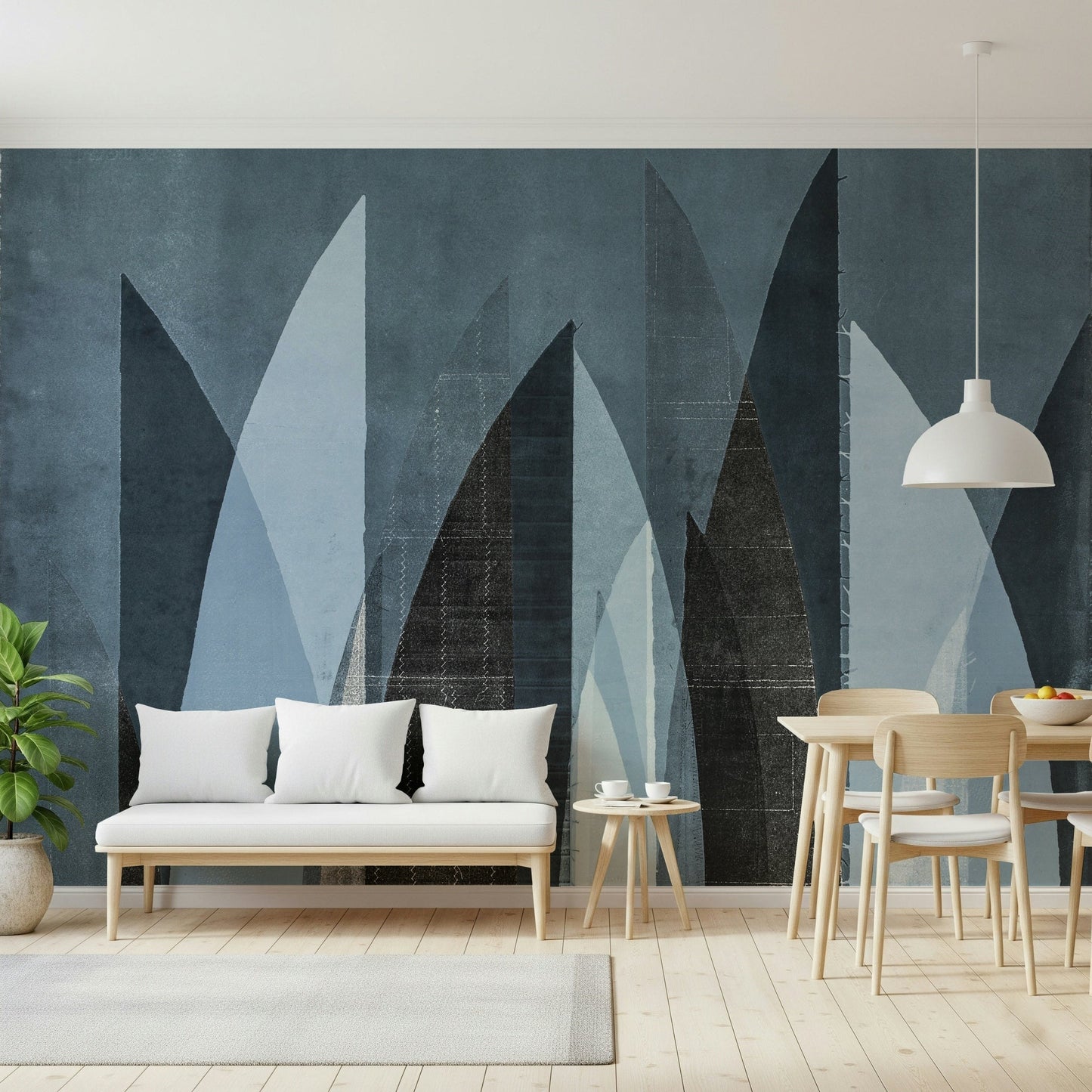 A beautiful abstract mountain wallpaper mural for a modern home.

