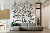 Abstract Portraits Wall Mural wallpaper mural for a dining room wall.