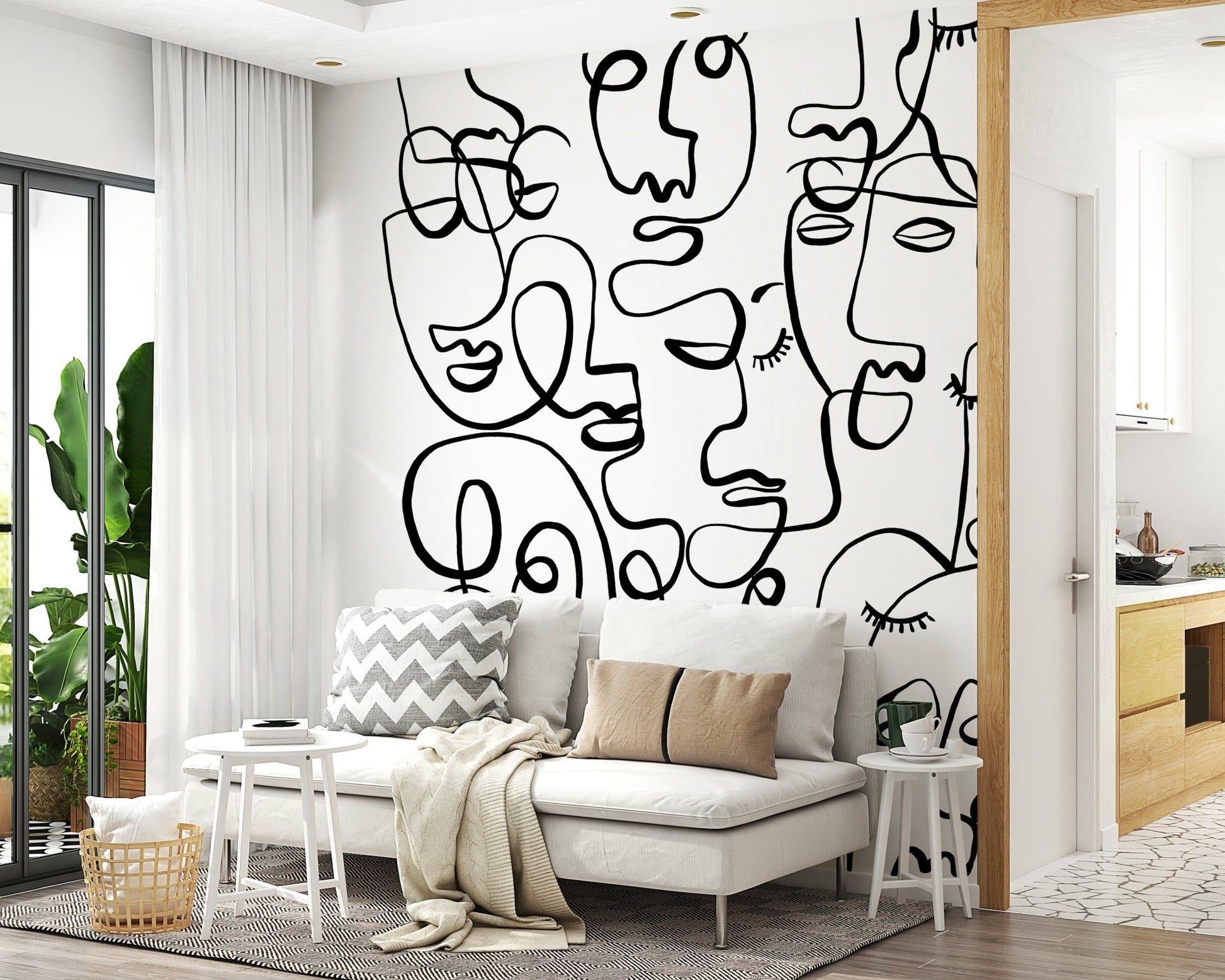 Abstract Portraits Wall Mural wallpaper mural for a creative studio wall.