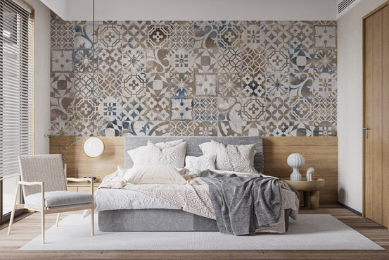 Metallic mosaic wallpaper with retro style A625
