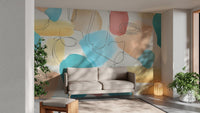 Soft pastel abstract watercolor shapes wallpaper