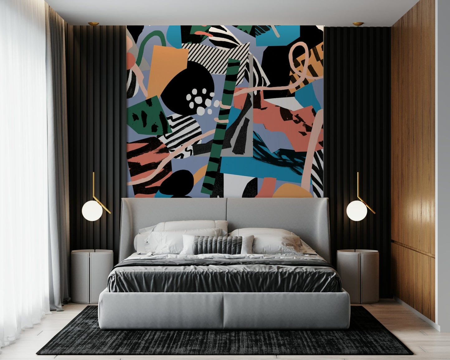 A classic abstract block wallpaper for walls.