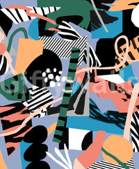 A high-quality minimalist block wall mural for walls.