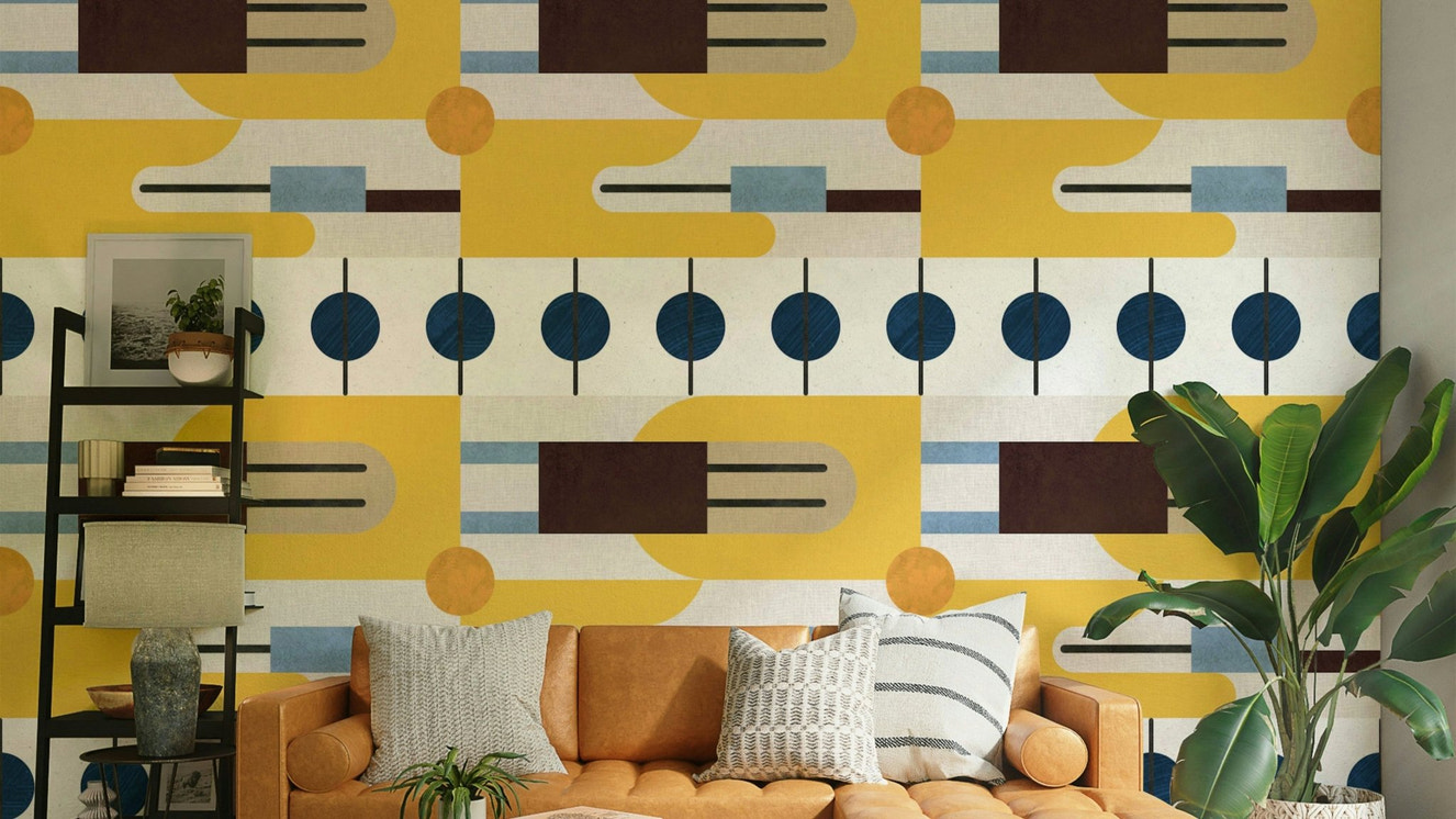 Abstract Shapescape wallpaper for bold home decor


