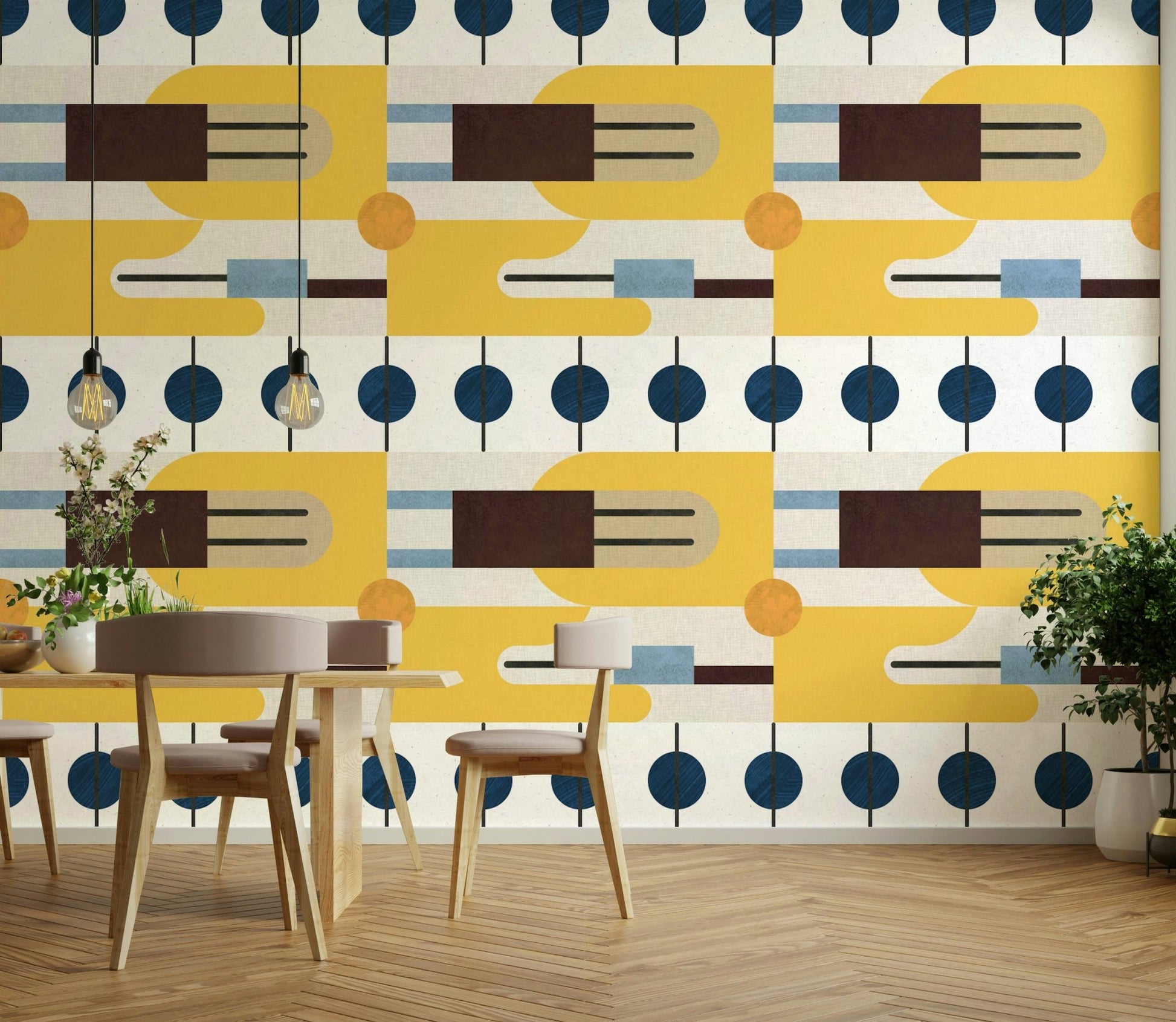 Modern geometric shapes in Abstract Shapescape wallpaper

