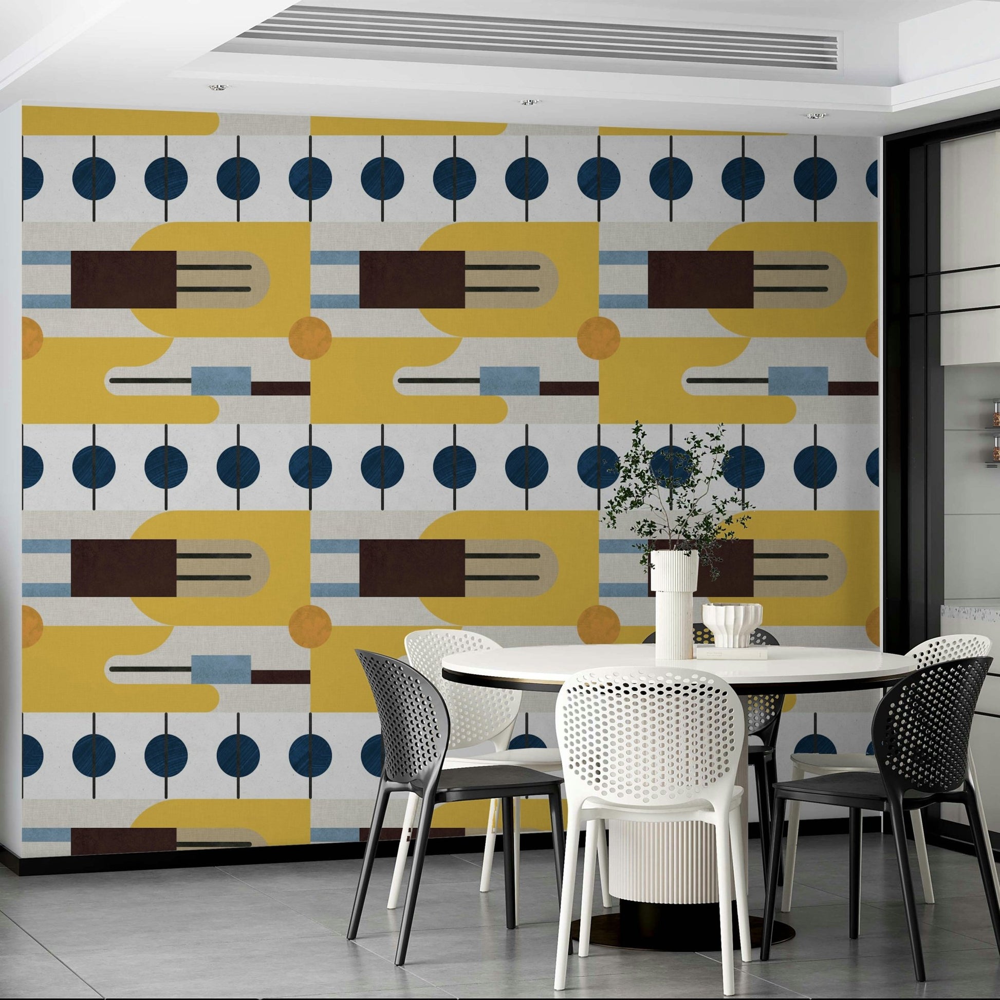 Artistic Abstract Shapescape wallpaper for modern spaces

