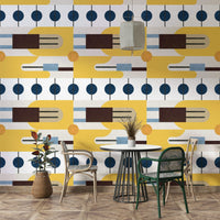 Colorful Abstract Shapescape wallpaper for creative spaces

