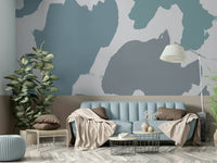 Neutral color wall mural with beach vibe

