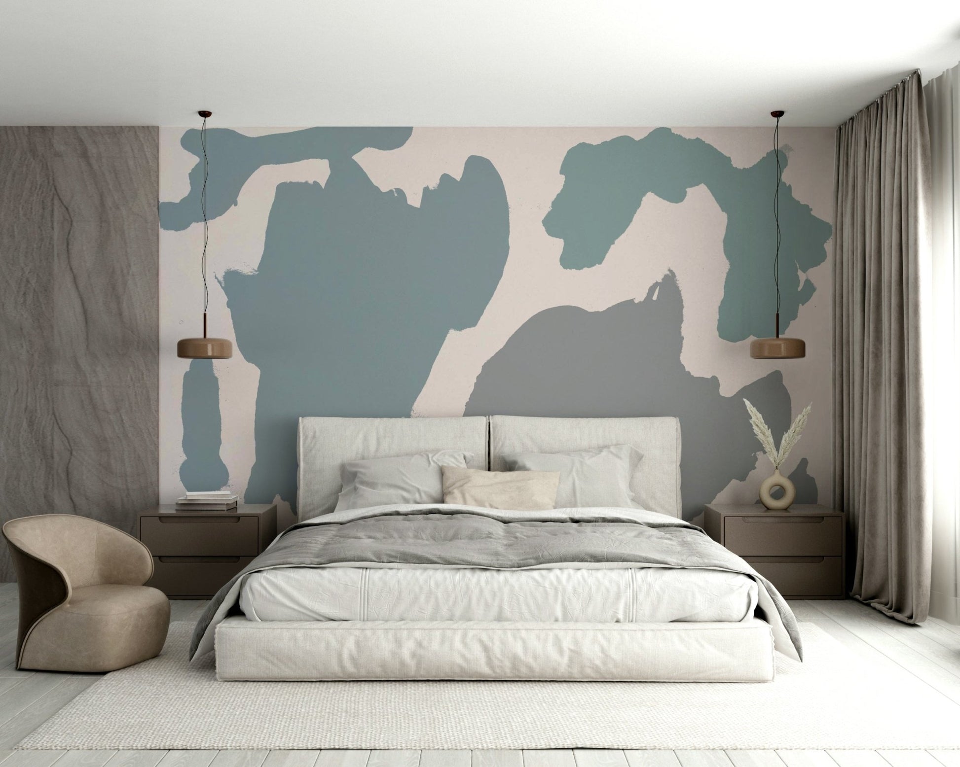 Soft shoreline-inspired wallpaper for walls


