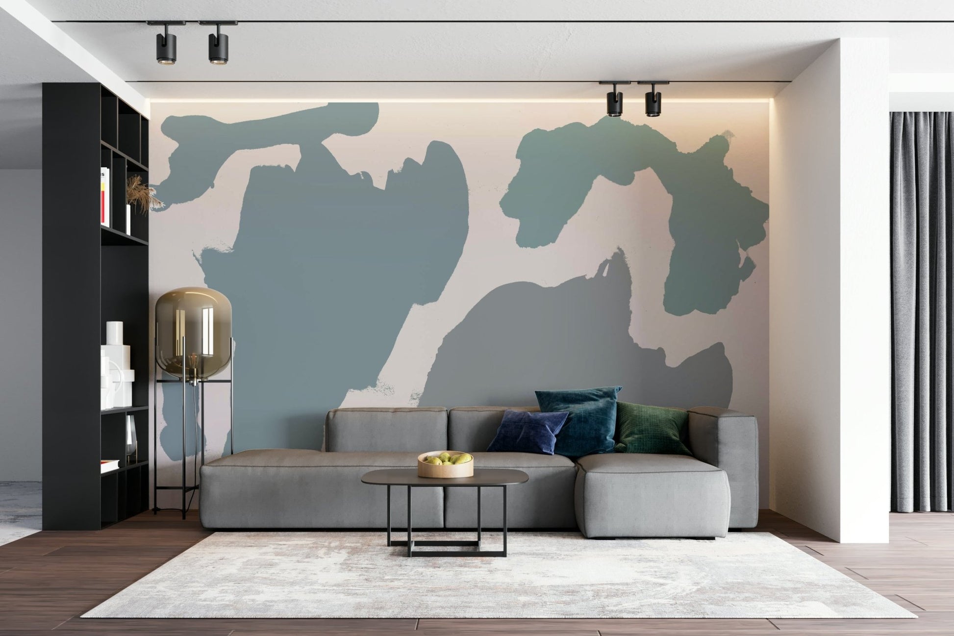Water-inspired abstract mural wallpaper

