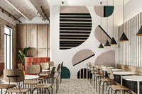 Striped geometric art composition

