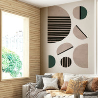 Creative half circles wall design

