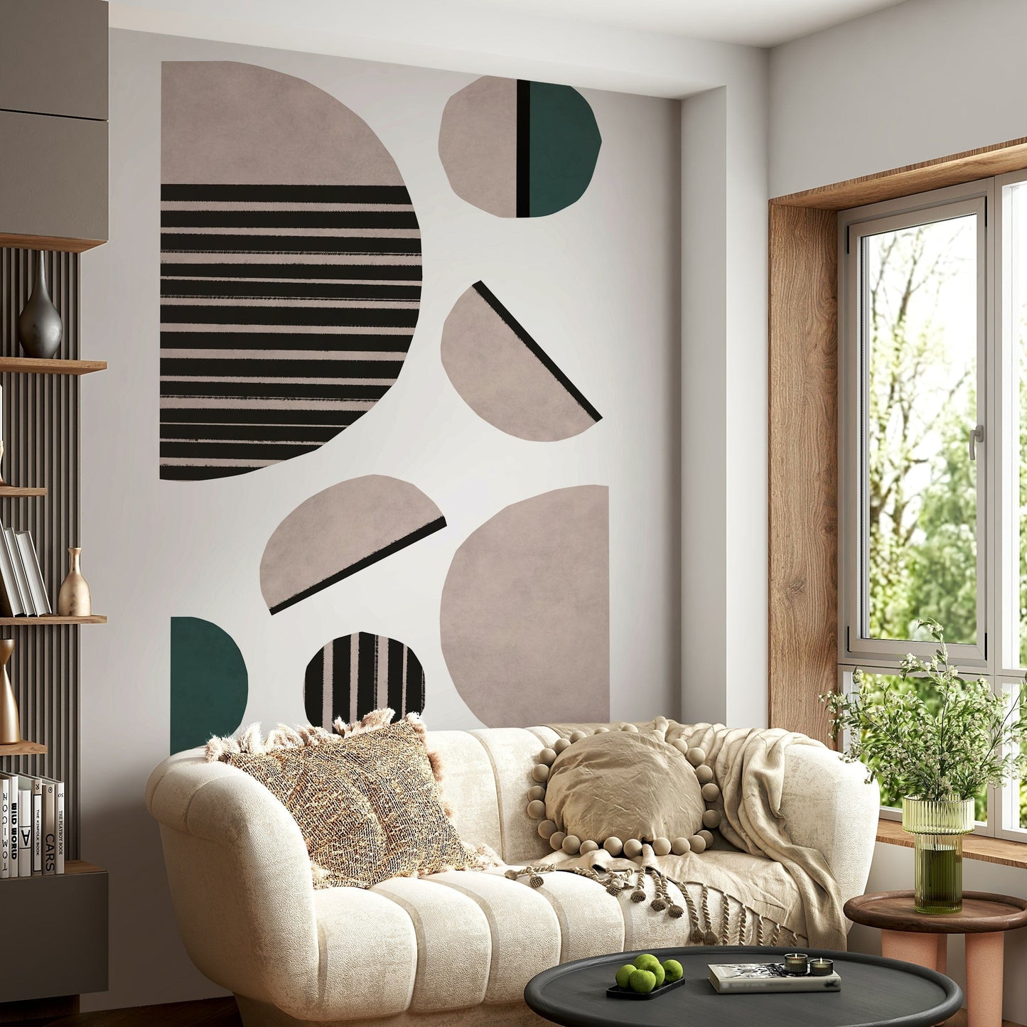 Abstract graphic shapes on white

