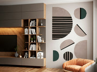 Beige and black abstract wall art

