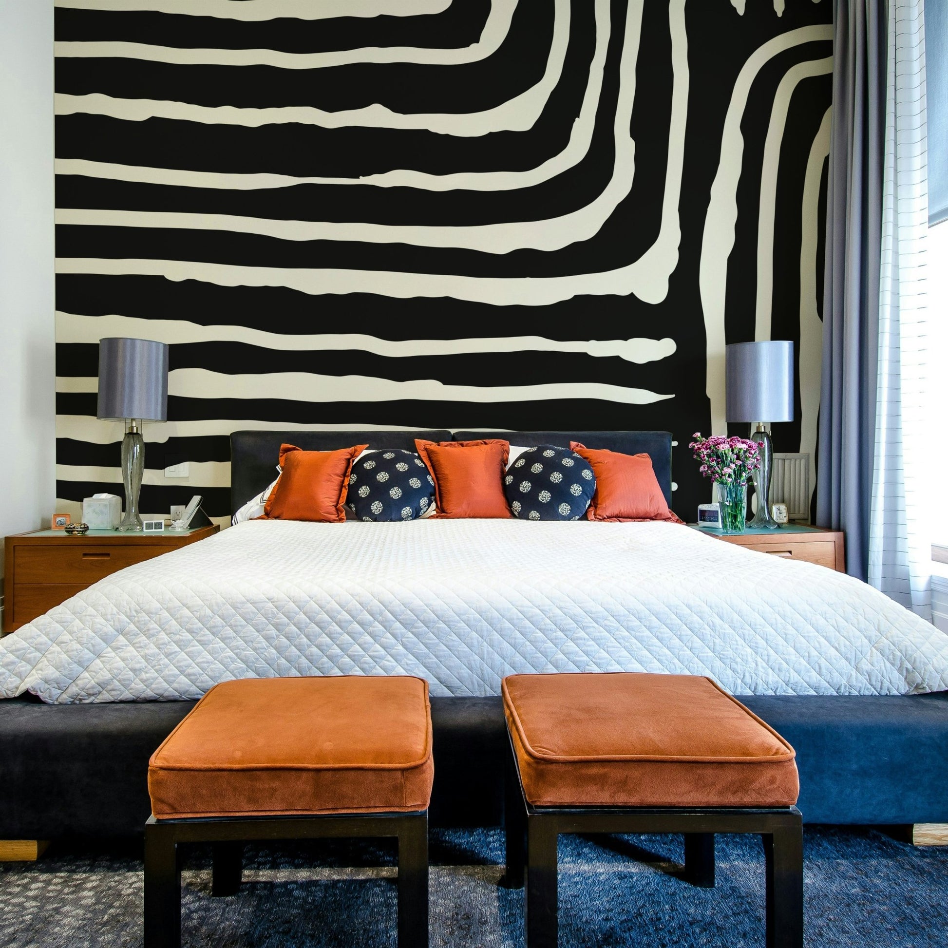 Abstract wall art with stripes

