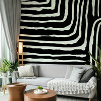 Creative stripe wall mural look

