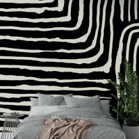 Organic stripe wallpaper mural


